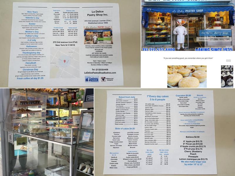 La Delice Pastry Shop Menu