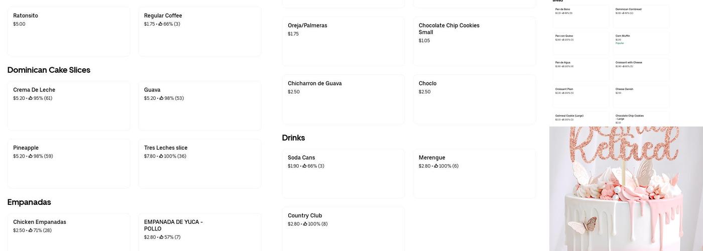 Sweet Occasions Bakery Menu