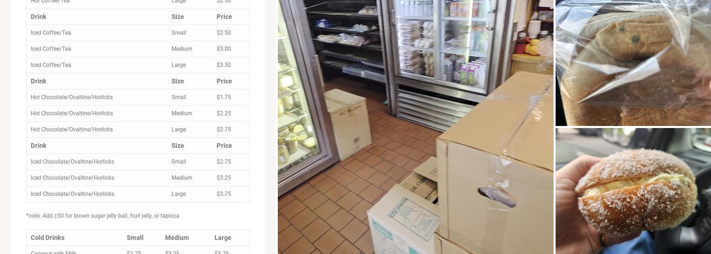 Fully Bakery Corporation Menu