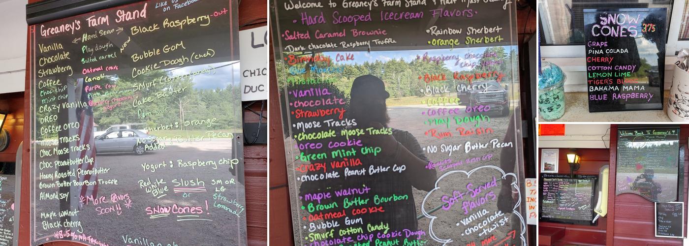 Half Mast Creamery and Greaneys Fruits & Vegetables Menu