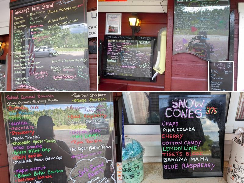 Half Mast Creamery and Greaneys Fruits & Vegetables Menu