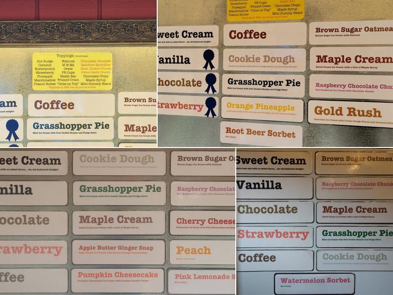 Ilsley's Ice Cream Menu