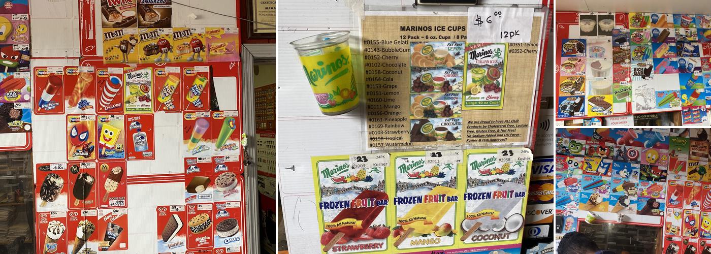 Marina Ice Cream Co Menu