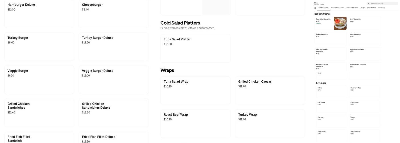 D-Lite Cafe Menu