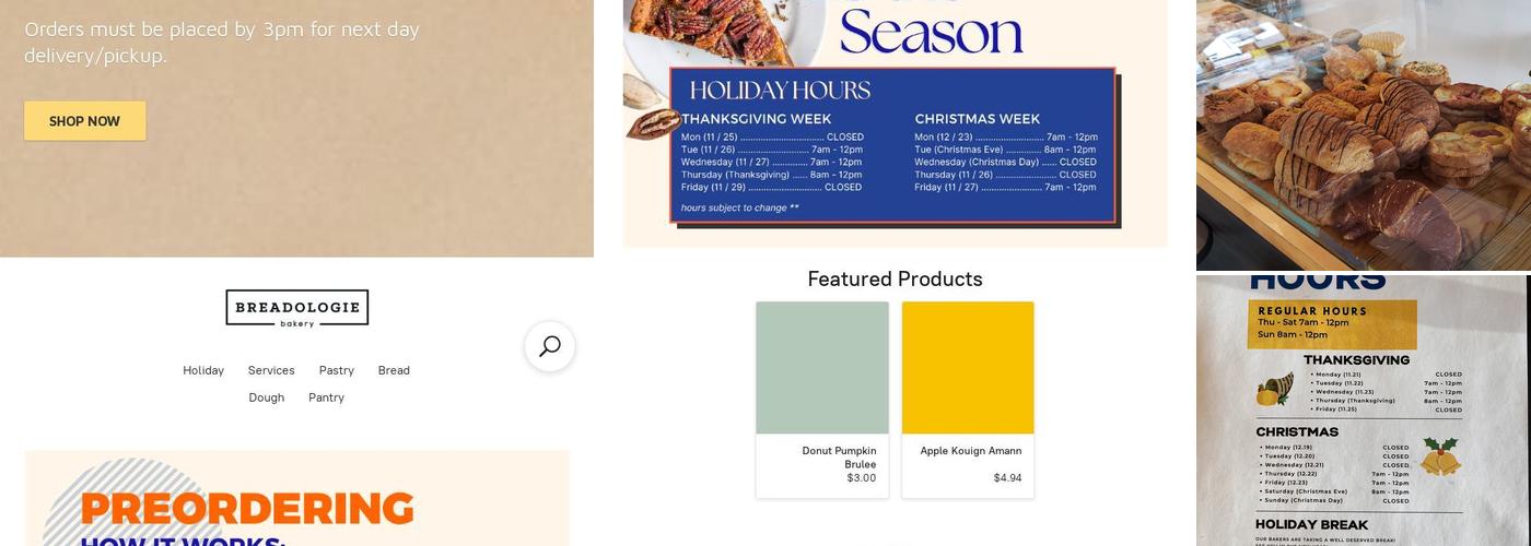 Breadologie Bakery Menu