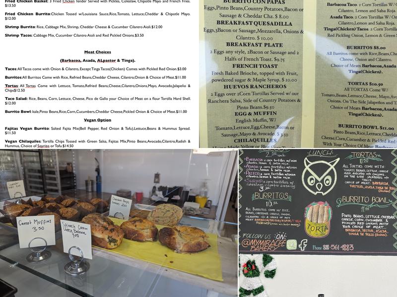 Miracle Bakery Menu