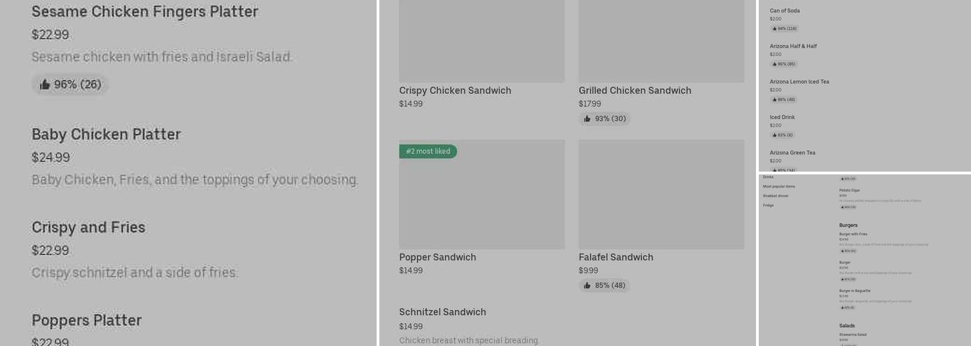 French Kosher Bakery Menu