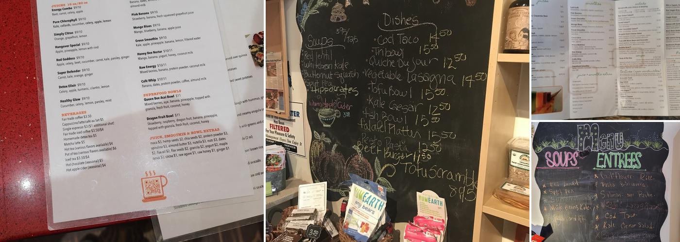 Bee ORGANIC Menu