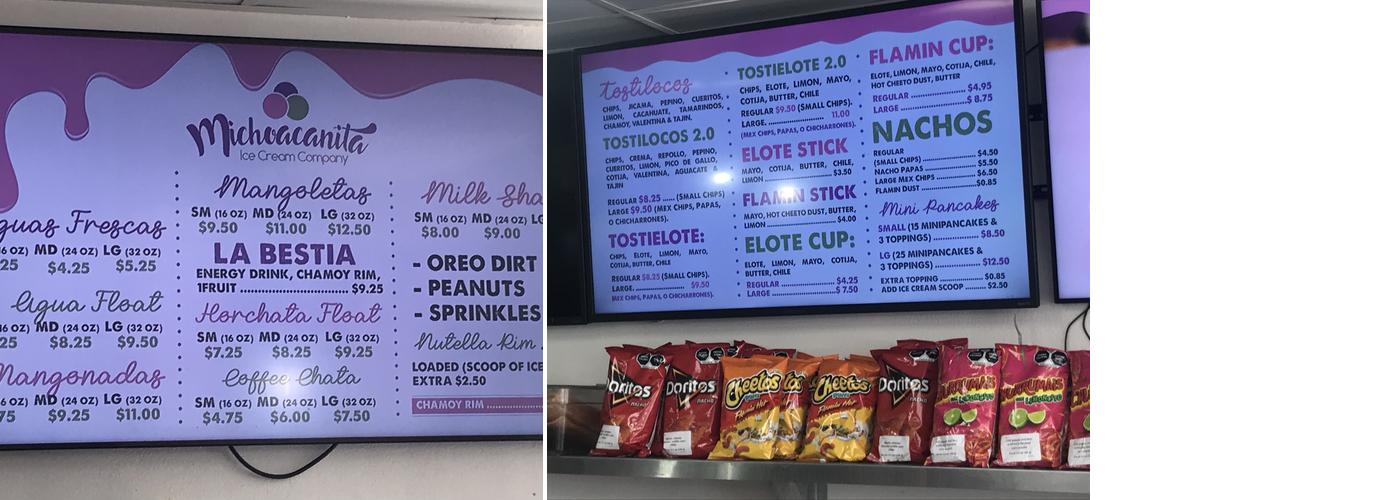 Michoacanita Ice Cream Company Menu