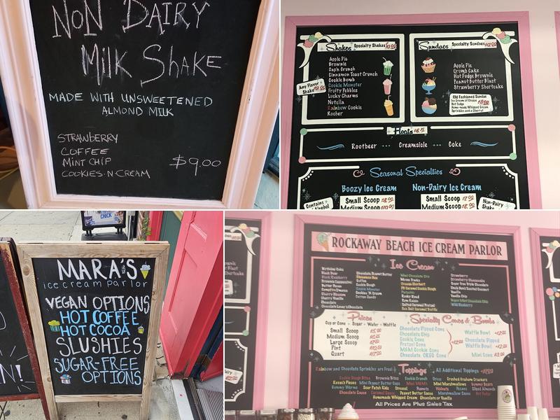 Mara's Ice Cream Parlor Menu