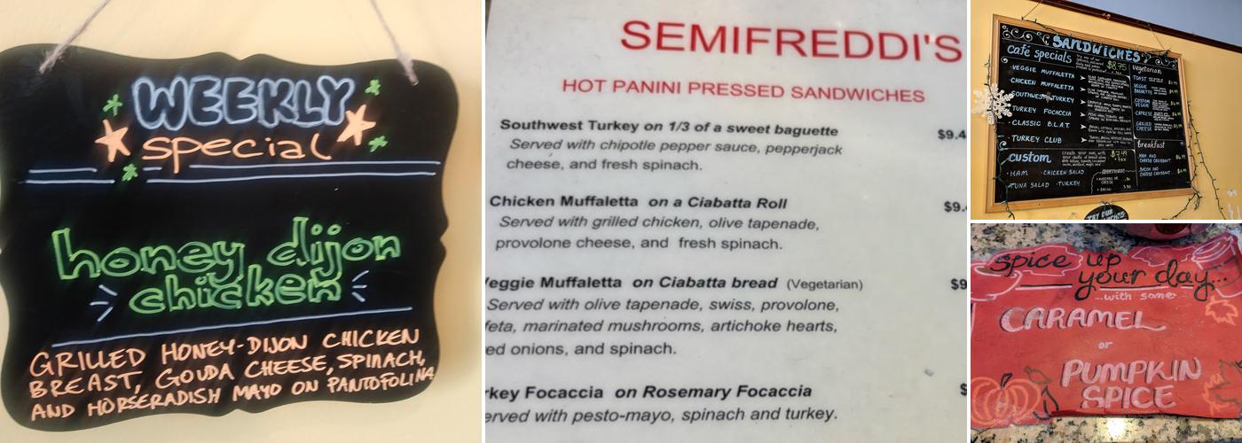 Semifreddi's Bakery Menu