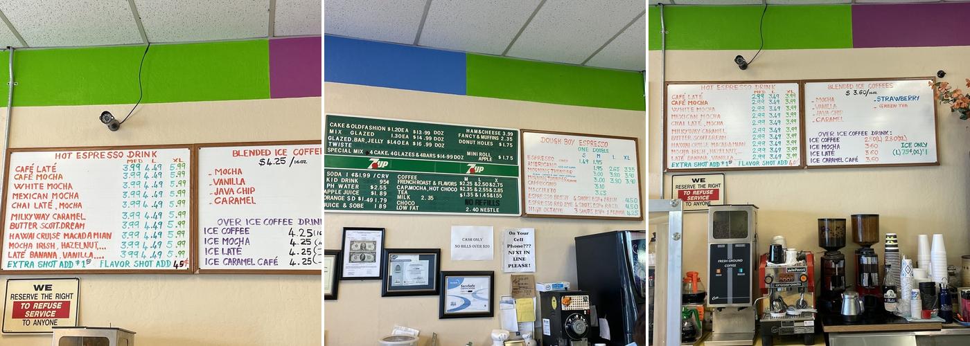 Tasty Donuts Menu