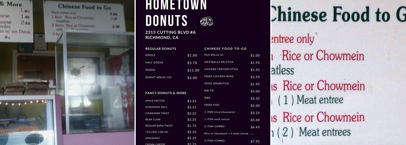 Hometown Donuts Menu