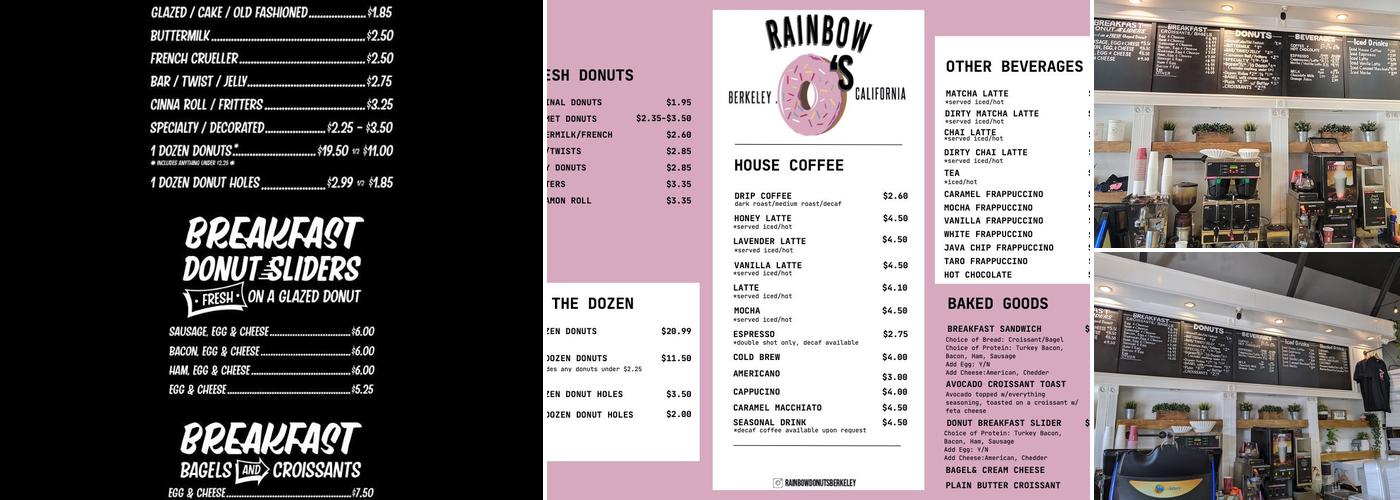 Rainbow Donuts Menu