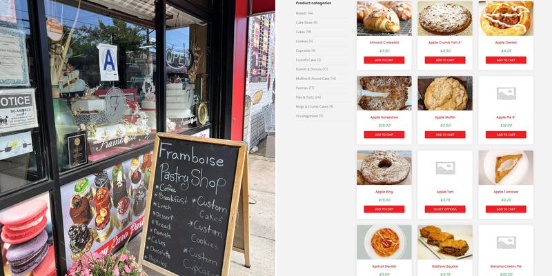 Framboise Patisserie Menu