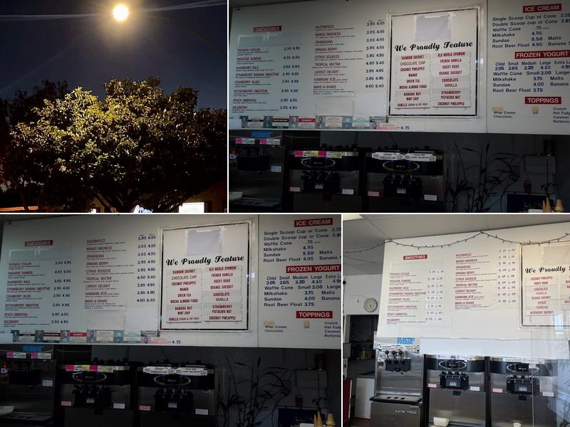 Solano Yogurt & Ice Cream Menu