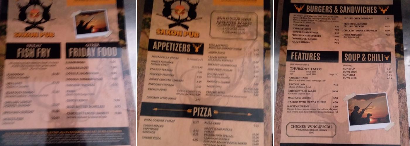 Don's Bar Menu
