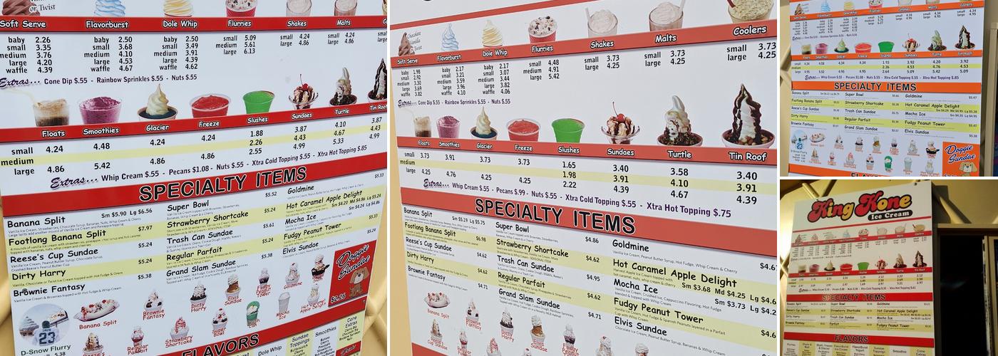 King Kone Menu