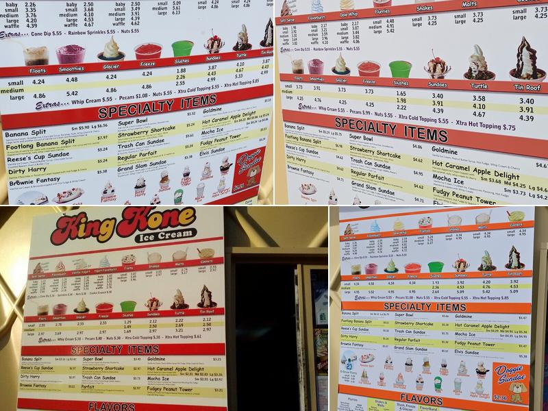 King Kone Menu