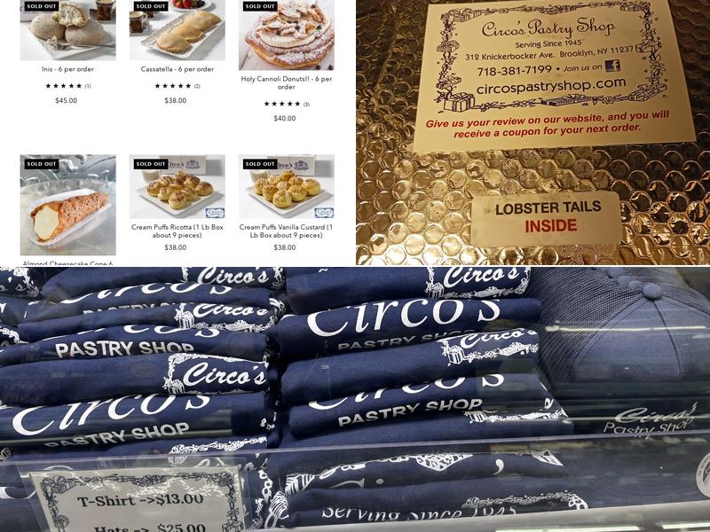 Circo's Pastry Shop Menu