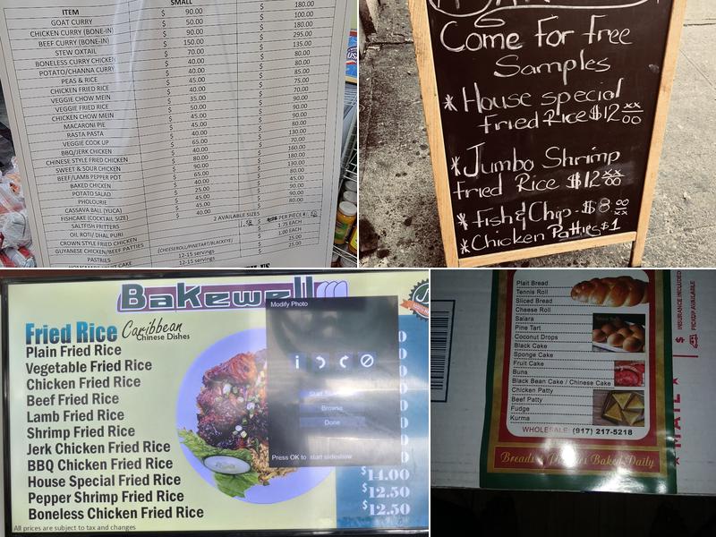 Bakewell Menu
