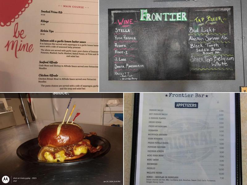 Frontier Bar Menu