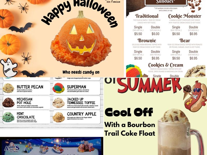 Ashby Ice Cream Menu