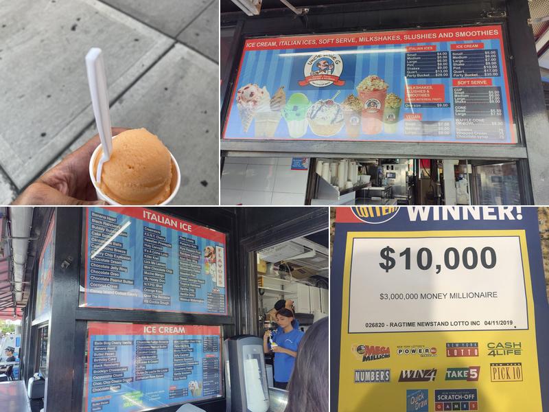 Uncle Louie G's Italian Ice & Ice Cream Menu