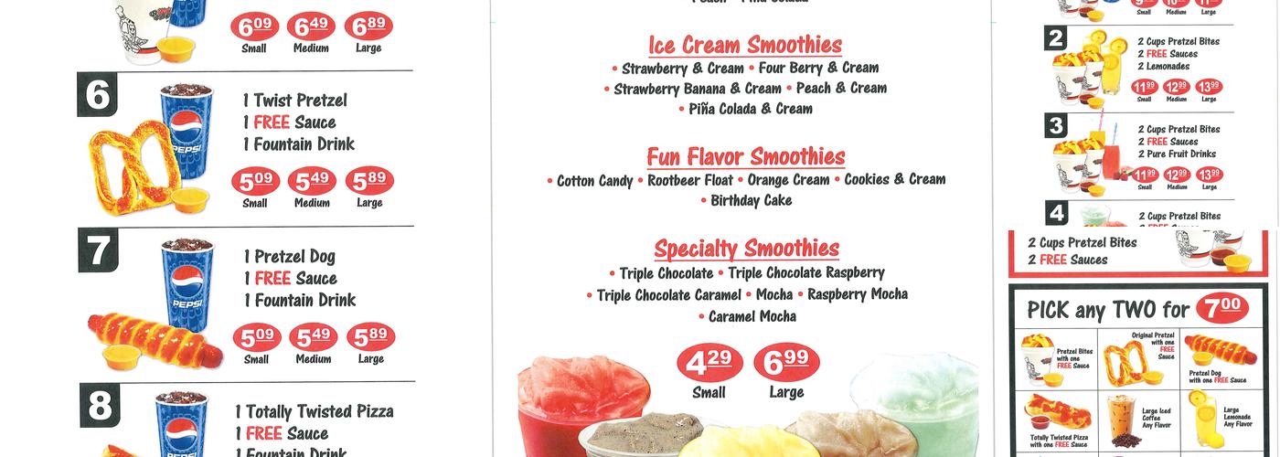 We're Rolling Pretzel Co - Jackson, Michigan Menu