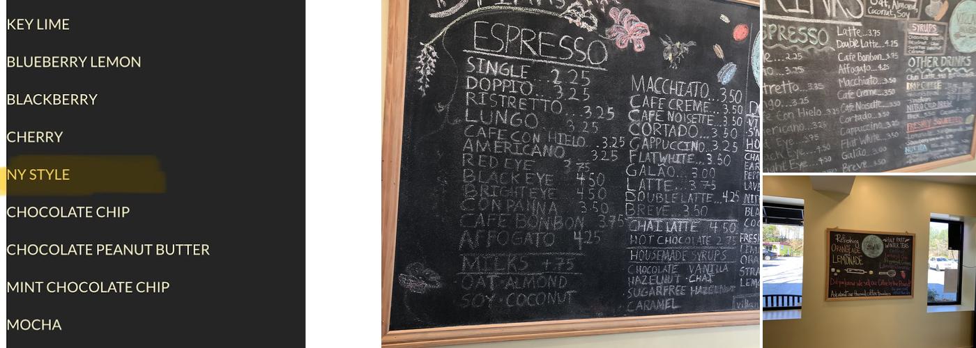 Villani's Bakery Menu