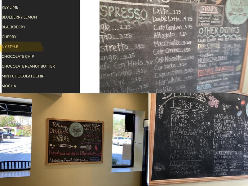 Villani's Bakery Menu