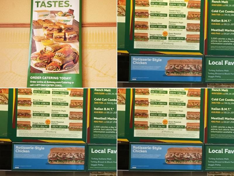 Subway Menu