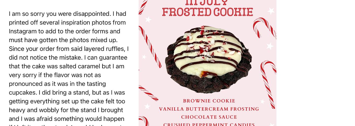 Celestial Cakery Menu