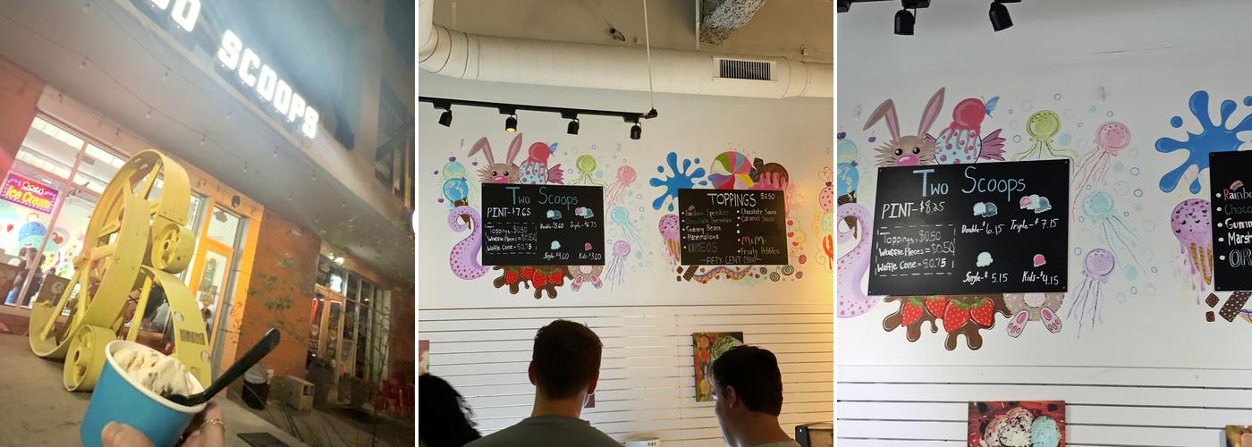 Two Scoops Creamery Southend Menu