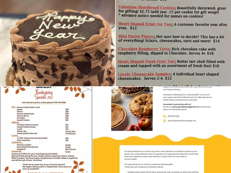 Groovy Duck Bakery Menu