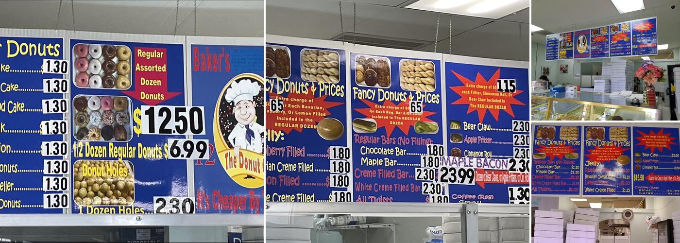 Baker's Dozen Donuts Menu