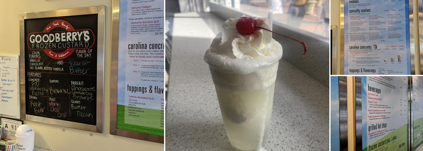 Goodberry's Frozen Custard Menu