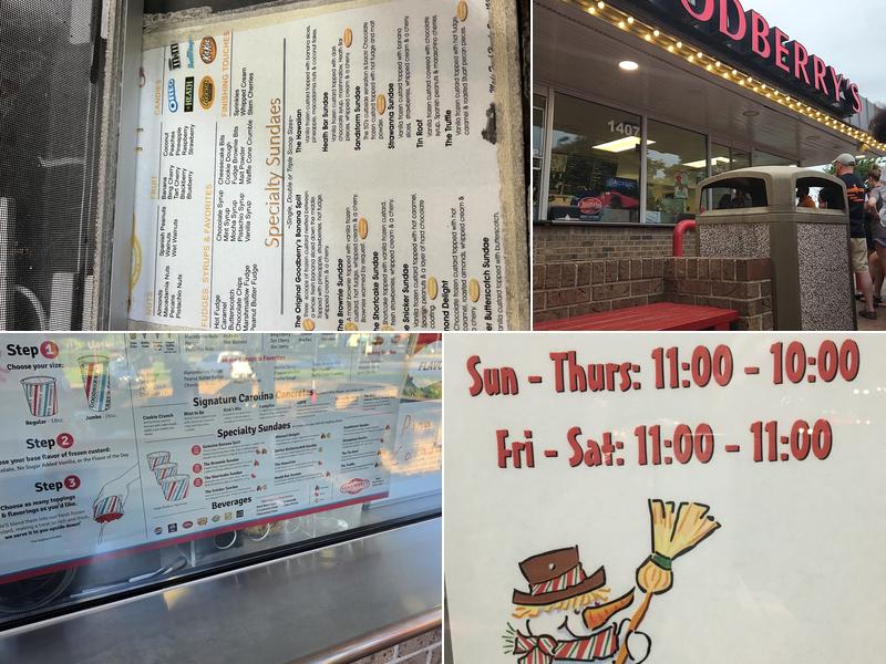 Goodberry's Frozen Custard Menu
