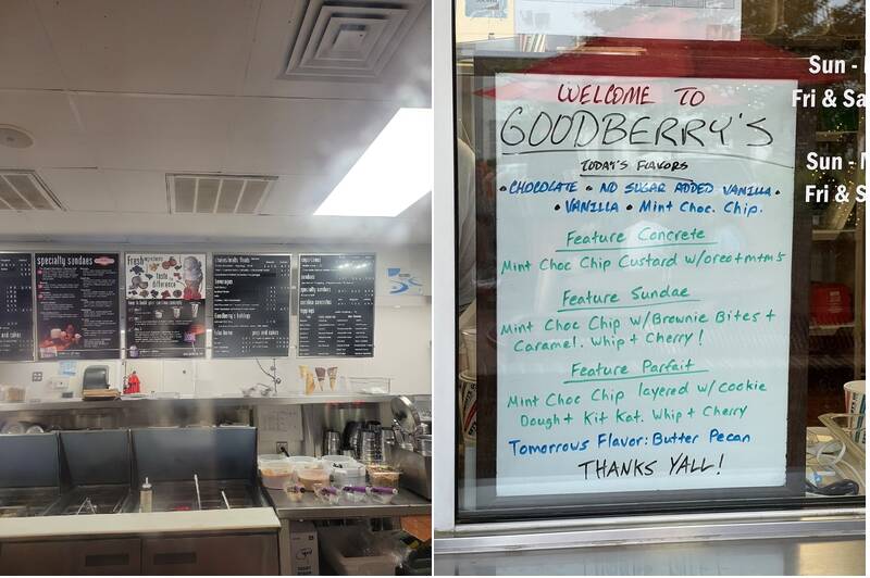 Goodberry's Frozen Custard Menu