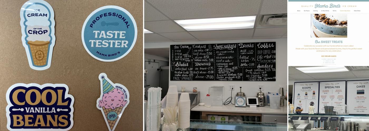 Mama Bird's Ice Cream Menu