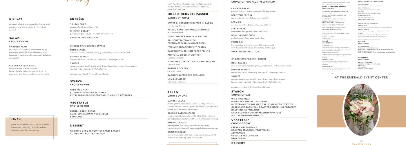 Create A Cake Catering Menu