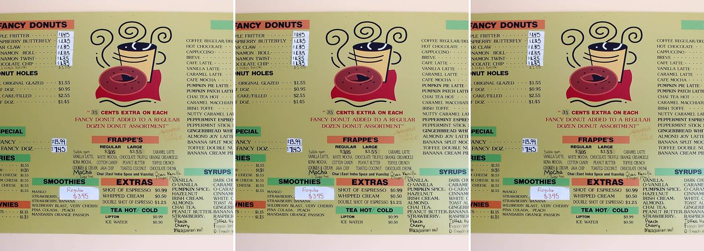 Granny's Donuts & Bakery Menu