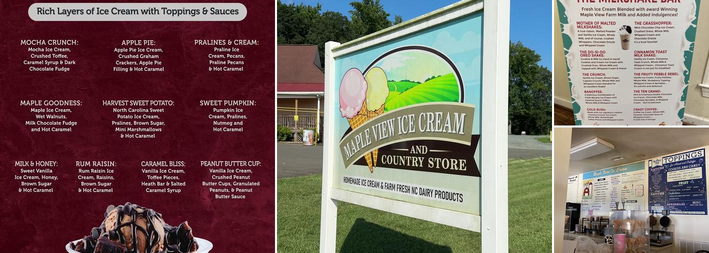 Maple View Farm Ice Cream Menu