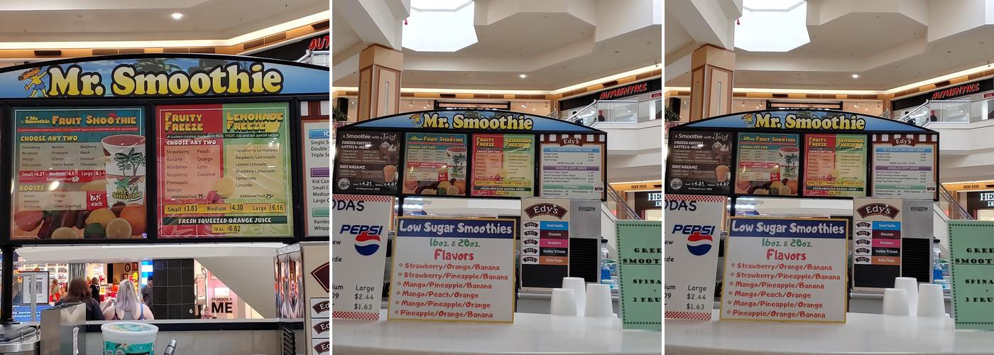 Mr Smoothie Menu