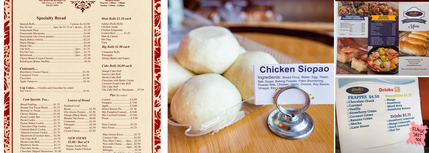 Ginelle's Bakery Menu
