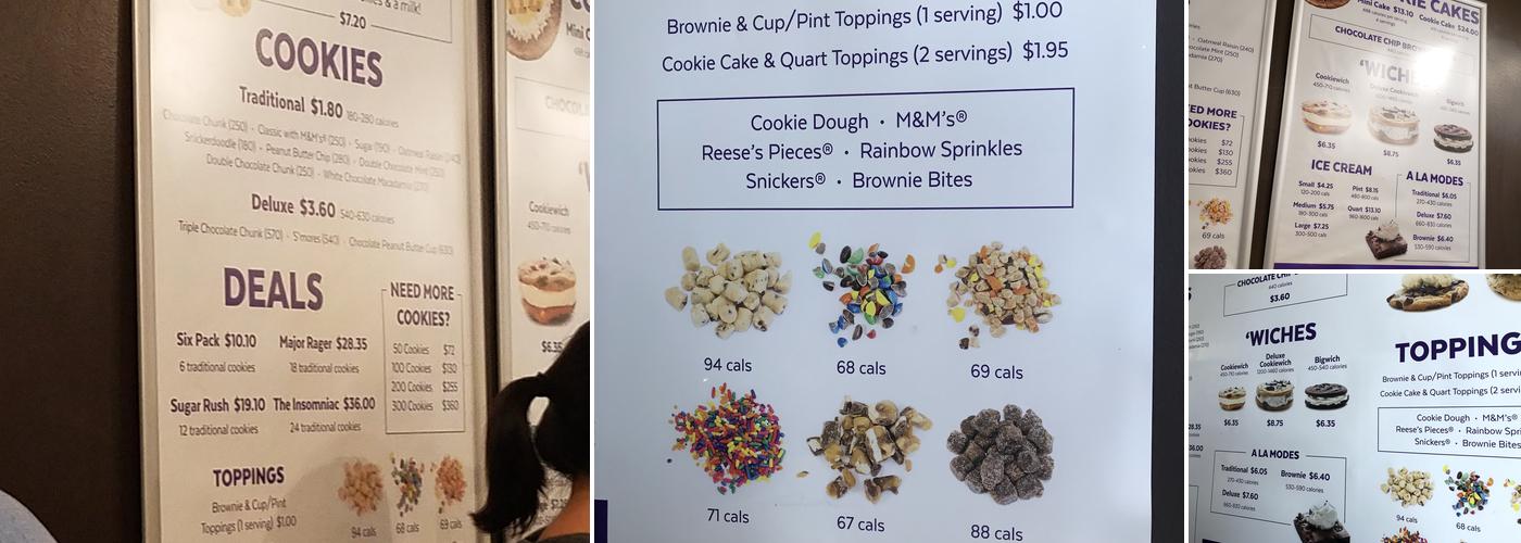 Insomnia Cookies Menu