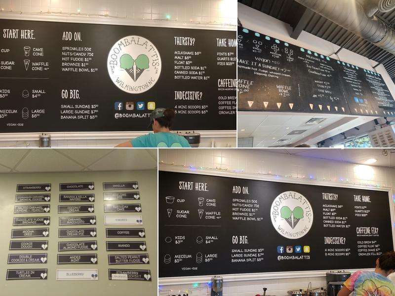 Boombalatti's Homemade Ice Cream Menu