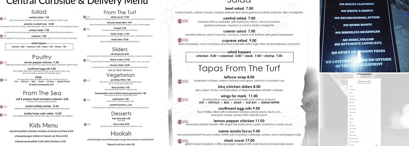 Central 111 Tapas Lounge Menu