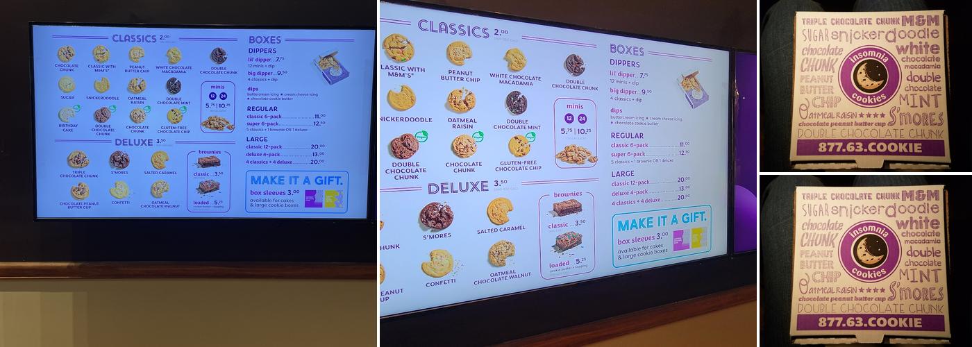 Insomnia Cookies Menu