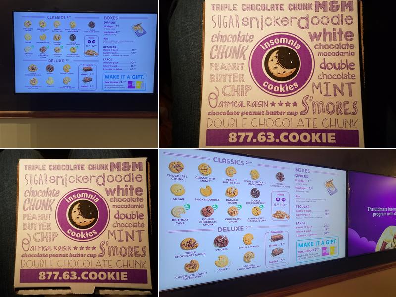 Insomnia Cookies Menu